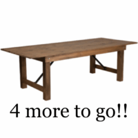 Donate: Solid Pine Folding Farm Table 8'